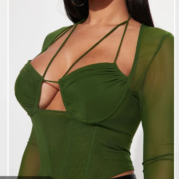 Fashion Nova Tops - ***New**Never worn…Fashion Nova Melanie Mesh Corset Top